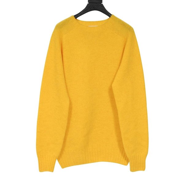 CÉLINE Sweaters - Celine Womens Crewneck Pullover Sweater Size Small Yellow 100% Wool Knit